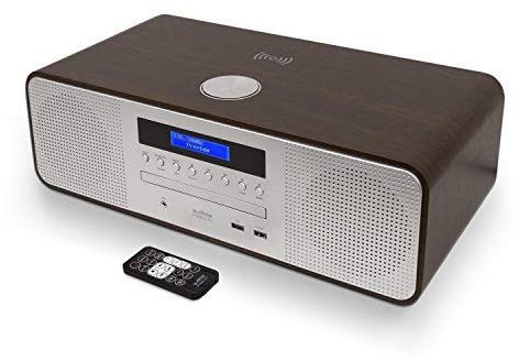AUDIBLE FIDELITY Complete Hi-Fi DAB/DAB+ Stereo System CD Player With Speakers, Bluetooth, MP3 Playback, FM & Digital Radio, Wireless Charging & USB Charging with Remote Control