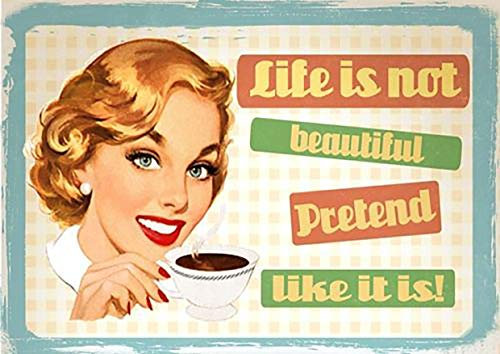 Poster Kaffee Leben ist Nicht Retro Vintage Zitat