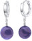 Creolen Scharnier Ohrringe Durchmesser 12 mm mit Glückbringer Amethyst Edelstein Ohrhänger hängend für Damen und Girls