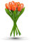MomoMoments Tulpenstrauß aus Holz für die Liebste, 9 Holztulpen, 34 cm hoch, handbemalt, Blumenstrauß, Holzblumen, Muttertag, Frauengeschenk, Made in Holland (Orange/Weiß)