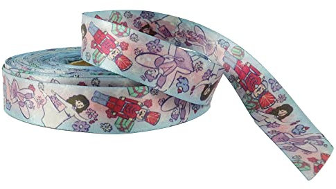 Nutcracker Ribbon, Christmas Nutcracker Satin Finish Ribbon - Made from 100% Recycled PET Polyester, Perfect for Gifts & More! (25m Length)