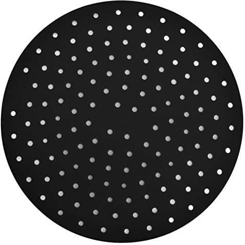 Air Fryer Matten, 20cm Runde Silikon Matten für Fritteuse, Wiederverwendbar Antihaft Matte, Poröse Silikon Luftfritteusenmatte für Zuhause Restaurant, Zubehör für Fritteusen ohne Öl (Schwarz)