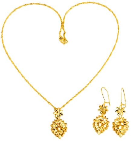 chaber Goldfarbene Äthiopische Afrikanische Accessoires Schmucksets Dubai Hochzeit Braut Braut Halskette/Anhänger/Ohrringe Geschenke Für Frauen Set