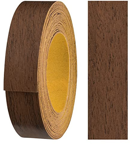 haggiy nastro per bordi autoadesivo in melammina 18 mm x 5 m I nastro per bordi I per mobili tenuta sicura senza allungamento I bordo impiallacciato per ripiani/pannelli in legno noce