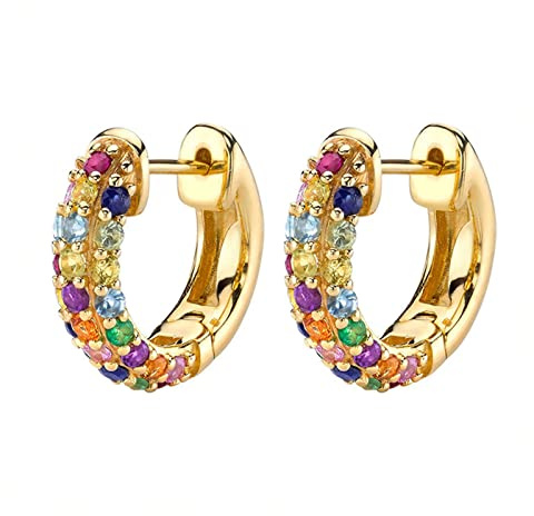 Bishilin Ohrringe Silber 925 Damen, Creolen mit Zirkonia Ohrringe Gold in Bijouterie