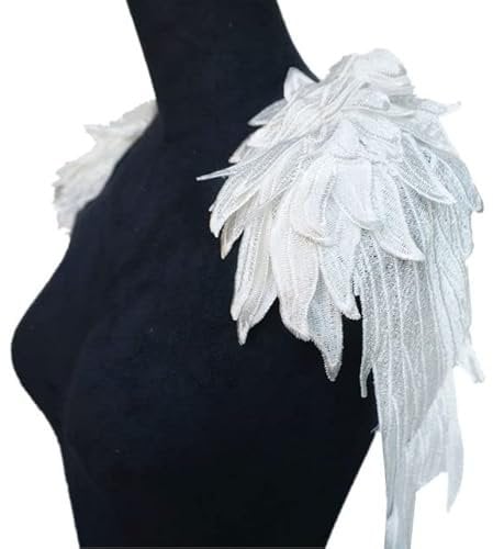2 Teile/satz Stickerei Engel Flügel Applikation Nähen Blume Kragen Patch Für Hochzeit Party Kleid Braut Kleid Kleidung DIY Handwerk