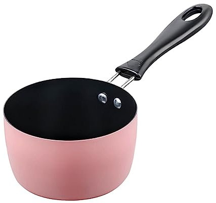 Milk Pan, Soup Pot Universal Butter Warmer Butter Melting Pot, Sauce Pan, Small Saucepan for Breakfast Gas, Stove RV Travel Camping, Pink