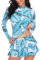 UNIQUEBELLA Damen Rash Guard, UV Surf Shirt Langarm UPF 50+ Sonnenschutz Schnelltrocknend Badeshirt Schwimmen Bademode