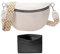 WIZOZI Bauchtasche Damen Tasche mit Breitem Gurt, Schwarz Umhängetasche Damen,große Kapazität Crossbody Bag Kreditkartenpaket Senden, Verstellbarer Abnehmbarer Schultergurt Weiß
