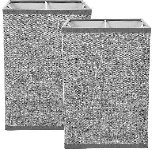 Housoutil 2 Stück Quadratischer Lampenschirm Stoff Lampenschirm Textilschirm Stoffschirm 40mm Basis Ersatzschirm für Stehlampe Tischlampe Deckenleuchter Kronleuchter Hängelampe Grau