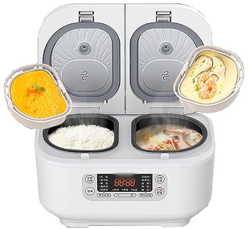 Professional Electric Rice Cooker, Home Double Inner Integrated Multi Function Rice Cooker, 1.5L+1.5L, 12H Appointment, Precise Dual-sense Temperature Control