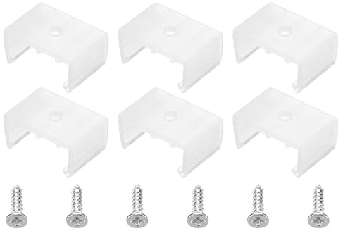 sourcing map LED Neón Montaje Clips Soporte para 18-20mm Abrazaderas 50pcs | Clips de Fijación, Translúcido, Silicona, para Tira Led