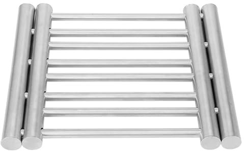 Heiße Pads für Küche, Edelstahl Topf Halter Matten Metall einziehbare Tischset Hitzebeständige Matte Ofen Pads Mehrzweck Trivets für Küchentheke