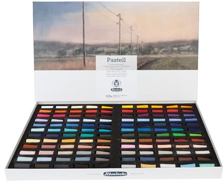 Schmincke – Pastell, 120 Farben, Mehrzweck, 77 120 097, Kartonset mit 120 halben Pastellstiften, handgefertigt Pastelle, brillante, samtmatte, höchst lichtechte Farbtöne