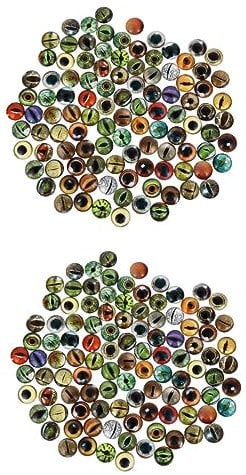NUOBESTY 200 Pcs Luminous Eye Patch Evil Eye Toy Animals Flatback Dome Cabochons Owl Eyes for Craft Googly Eye Lizard Accessories Craft Safety Eyes DIY Doll Eyes DIY Eyes Glass Gem Crafts