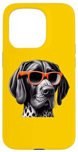 German Shorthaired Pointer Dog Wearing Sunglasses Graphic Case for iPhone 15 Pro