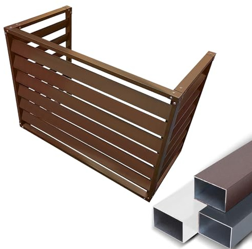MMleYN Aluminium-Klimaanlage Blumenständer Abdeckungen Für Split-Klimaanlagen Äußere Abdeckung Der Klimaanlage Regal Pflanzenständer Für Garten Terrasse Balkon(Color:Brown,Size:100x50x70cm)