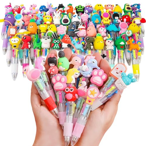 Crusward 30 Pezzi Penna Multicolore Bambini 4 Colori, Penne Multicolore per Gadget Compleanno Bambini cancelleria Scolastico Regalo