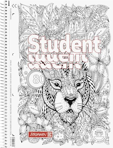 Collegeblock Premium Student „Löwe“ ZENart, A4, 80 Blatt / 160 Seiten, punktiert, weiß