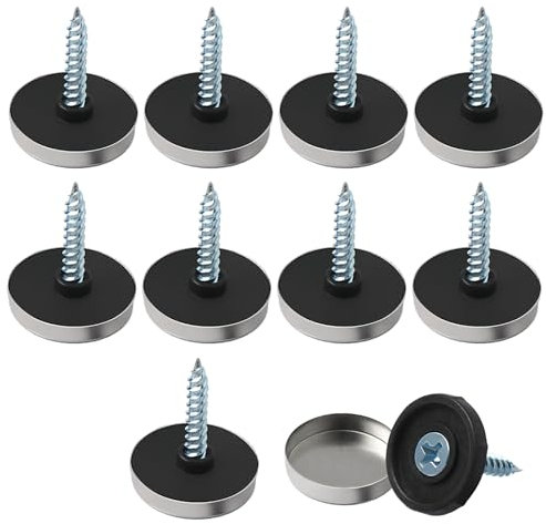 Lot de 10 vis de miroir de 25 mm avec capuchons, clous de miroir en acier inoxydable poli avec rondelles, raccords de meubles pour tables, assiettes de bain, armoires