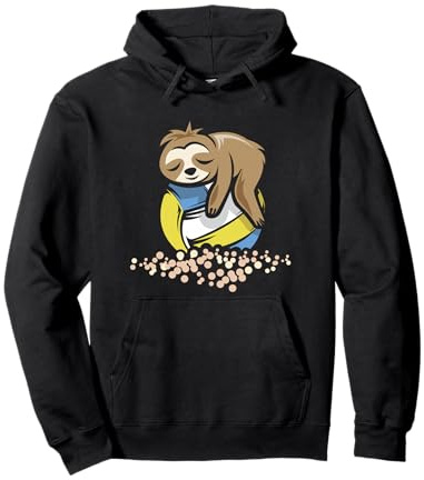 Volleyball Faultier Beachvolleyball Comic Symbol Logo Pullover Hoodie