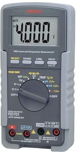 Japan Sanwa RD700 RD701 Multimètre numérique haute précision Voltmètre Hz Ohm NCV Testeur de résistance à la capacité Table de test de maintenance multi-fonctions haute impédance (RD701)