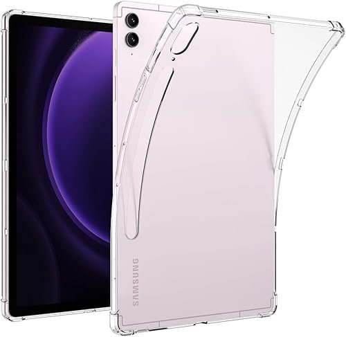 for Samsung Galaxy Tab S9+ / S9 FE+ Clear Case, Shockproof [Ultra Slim] Scratch Resistant Gel Rubber Silicone [Protective Case] Tablet Cover
