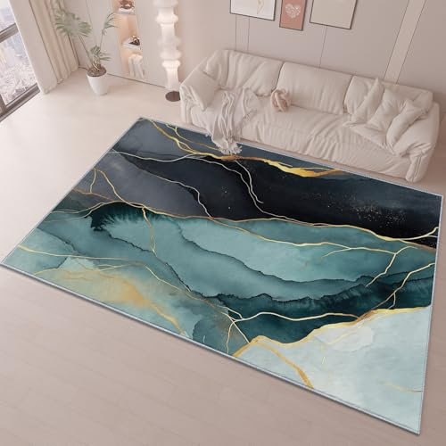 Tapis de Décoration Aquarelle chinoise - Doux, Moelleux, Antidérapant, Shaggy Poil Ras - Pour Salon, Chambre, Appartement Rectangulaire Chambre d’amis Laine Tapis- Impression à l'encre 120cm x 180cm