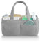 PUTSKA Baby Diaper Caddy Organizer for Changing Table – Stylish Nursery Storage Basket, Newborn Essentials, Baby Shower Gifts and Registry Must-Haves for Boy or Girl, Car Diaper Caddy, Corduroy Grey