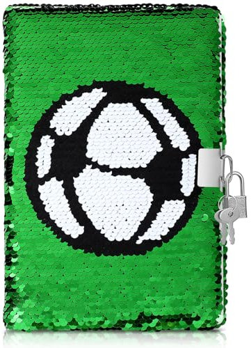 Vaguelly Fußball Muster Journal Notebook Tagebuch Mädchen Journal Pailletten