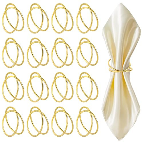 16 Pezzi Anelli Portatovaglioli, Anello Portatovagliolo a Spirale, Anelli per Tovaglioli da Tavola in Metallo, Anello per Tovagliolo Eleganti E Semplici per Cena Famiglia, Matrimoni, Festival