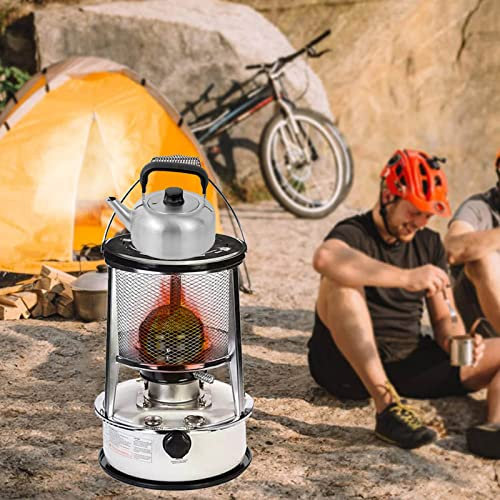 NTALJC Tragbare Kerosin-Ölheizung, effizienter Camping-Heizofen für Rucksackreisen, Wandern ohne Strom, Kerosin-Heizofen, Edelstahl, langlebig (6 l/weiß)