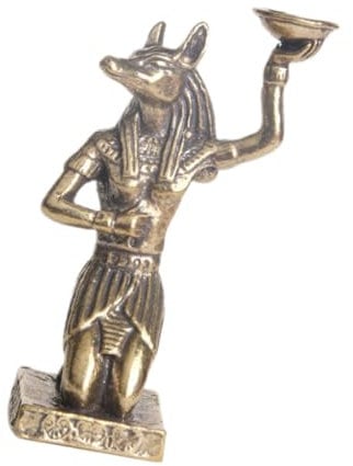 IMIKEYA kleine Messing Figuren ägyptische Figuren Anubis Deko ägyptische Souvenirs Mini Anubis-Statue Golden Ägypten Zubehör für zuhause Büro Deko