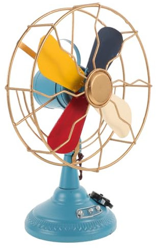 IMIKEYA Ventilateur Rétro Modèle Vintage Table Décorative Art Métal Ventilateur sur Pied Démarreur de Conversation