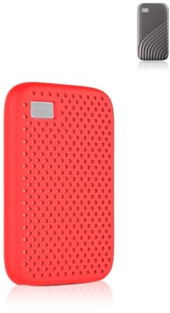 Silicone Protective Case for WD 500G/1T/2T/4T My Passport Portable SSD - Dustproof, Shockproof, and Skin - friendly，Red