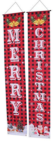 TOPBATHY 1 Juego Cortina de Puerta Navideña Banner Colgante Decorativo para Entrada Adorno de Navidad para Puertas y Ventanas Atmosfera Festiva y Reutilizable