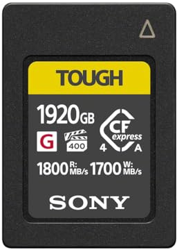 Sony CEA-G Series TOUGH 1920GB CFexpress Type A Memory Card – VPG400 Ultra High Speed (Up to 1800MB/s Read & 1700MB/s Write) – Prof 4K/8K Video, Bend-Proof, Waterproof & Shockproof – CEAG1920T.CE7