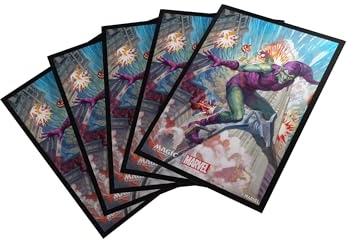 Gamegenic | Magic: The Gathering - Marvel's Spider-Man Premium Art Sleeves - Green Goblin| 105 Sleeves Per Pack | Trading Card Accessory