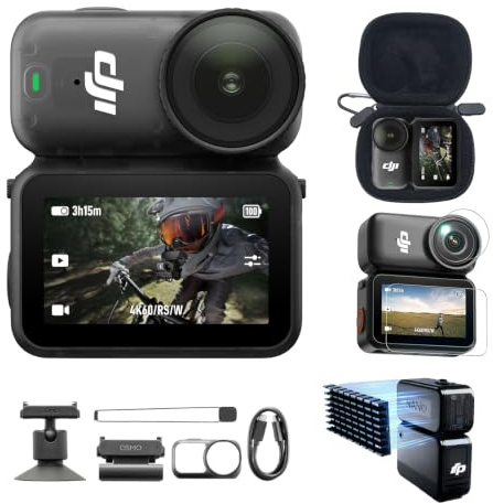 DJI Osmo Nano Standard Combo 64GB Mehrere Zubehörteile Bundle, 4K/60fps | kleine Mini-Cam mit 1/1,3″ Sensor, 143° Weitwinkel-Video, 200 min Akku, überall anbringbar, wasserdicht POV-Kamera