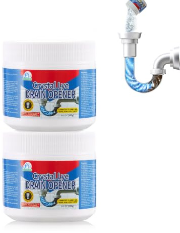 Bell Bird Kristall‑Abflussreiniger mit Natriumhydroxid, Extra Stark Rohrfrei Rohrreiniger Cleaner für Küche & Bad, Waschbecken, Abflüsse und Duschrohre-2er Pack