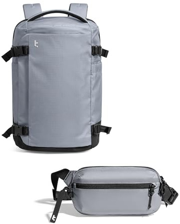 tomtoc Travel Backpack 28L, TSA Friendly Flight Approved Easyjet with a Aviator-T33 1.5L Crossbody Sling Bag for Women Men