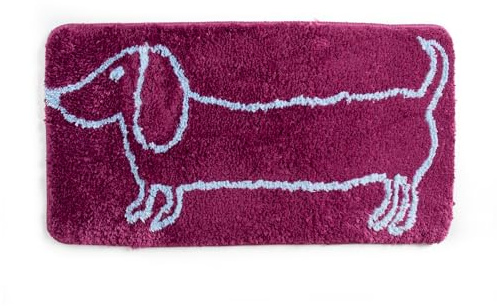 Helio Ferretti Badematte Dackel Violett rutschfest ca. 65 x 35 x 1,2 cm