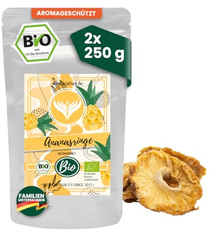 Azafran Ananasringe getrocknet, natürliche Ananas getrocknet in Scheiben 500g