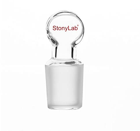 sstonylab Lot de 1 Bouchon en Verre avec Fond Fermé, pour Extérieur Joint 19/22 en Verre, Penny Head Glass Hollow Stopper Bouchon Laboratoire (Lot de 1)