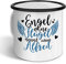 printplanet - Emaille-Tasse mit Namen Alfred - Metallbecher mit Design Engel - Nostalgie-Becher, Camping-Tasse, Blechtasse, Farbe Schwarz, 400ml