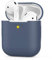AHASTYLE AirPods Hülle Silikon AirPods Case [Front-LED Sichtbar] Kompatibel mit 2 & 1 (2019) (Ohne Karabiner, Navy Blau)