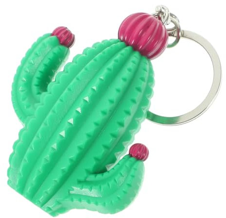 Amosfun Cactus Keychain LED Keyring Tropical Party Decoration Ringing Bag Pendant Charm Car Hanging Party Favours Birthday Gift