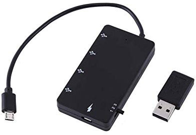 4 Ports Micro Hub USB HUB USB2.0 Adaptateur d'extension OTG Câble de Adaptateur d'extension de poignée de Jeu, Adaptateur USB mâle vers Micro USB Femelle pour Smartphone et