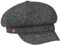 Mayser Coco Tweed Ballonmütze Schirmmütze Baker-Boy-Mütze Newsboy-Mütze Damencap Damen - Made in The EU mit Schirm, Futter, Futter Winter Herbst-Winter - M (57-58 cm) schwarz