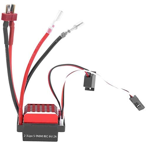 VGEBY Brushed ESC, Electronic Speed Controller, 360A Brushed ESC RC Car Crawler Bi-Directional Brushed Waterproof ESC(T Plug)
